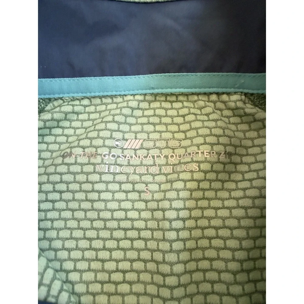 Vineyard Vines Pullover Mens Small Green On The Go Sankaty Quarter Zip Golf OTG
